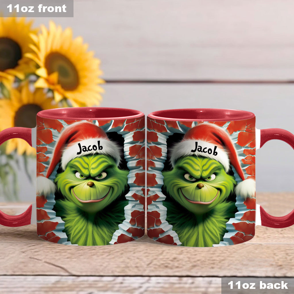 Personalized Grinch Accent Mug Custom Name Birthday Gift