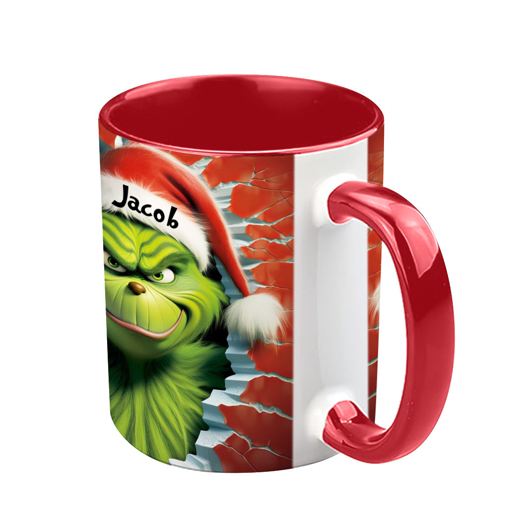 Personalized Grinch Accent Mug Custom Name Birthday Gift