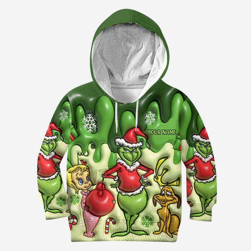 Personalized Grinch Hoodie & Leggings Set Custom Name Gift for Christmas