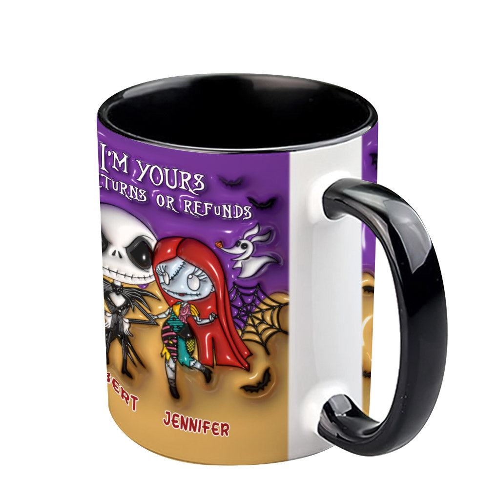 Personalized Nightmare Accent Mug Custom Name Gift for Couples Halloween