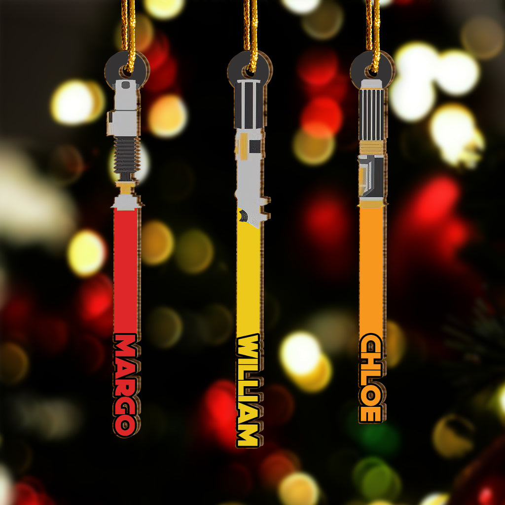 Personalized Star Wars Lightsaber Ornament Custom Name Christmas Gift