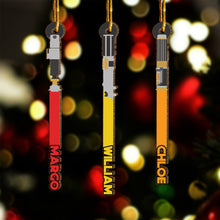 Load image into Gallery viewer, Personalized Star Wars Lightsaber Ornament Custom Name Christmas Gift
