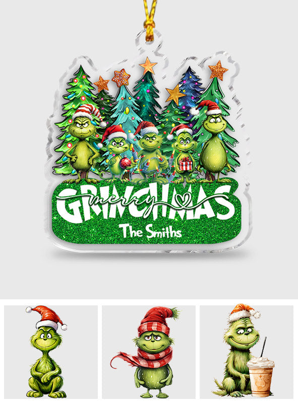 Personalized Grinch Christmas Ornament Custom Name Gift