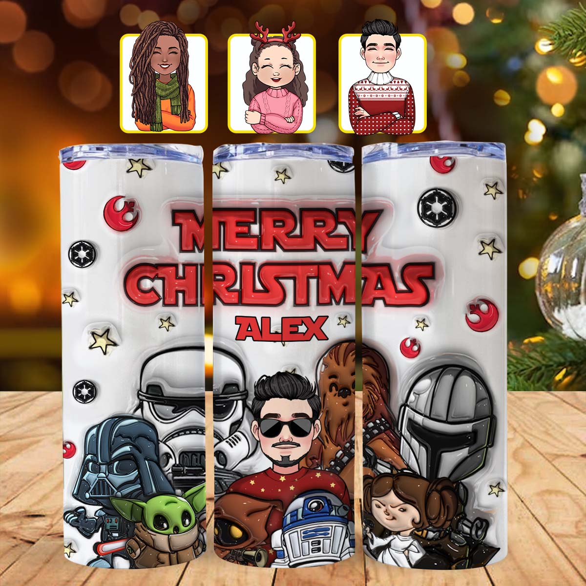 Personalized Stainless Steel Skinny Tumbler Merry Sithmas Gift