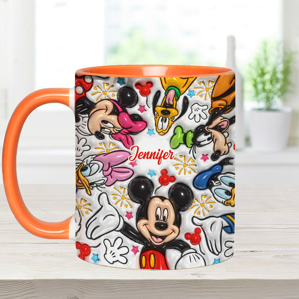 Personalized Mickey Mouse Accent Mug Custom Name Holiday Gift