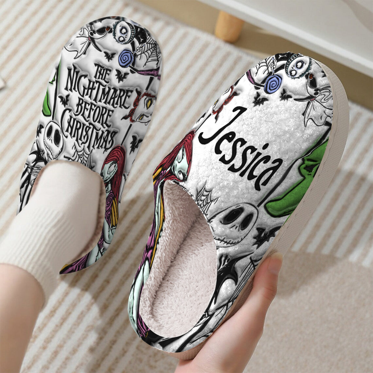 Personalized Nightmare Slippers Cozy Custom Design Gift