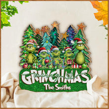 Load image into Gallery viewer, Personalized Merry Grinchmas 2 Layered Wood Sign for Christmas
