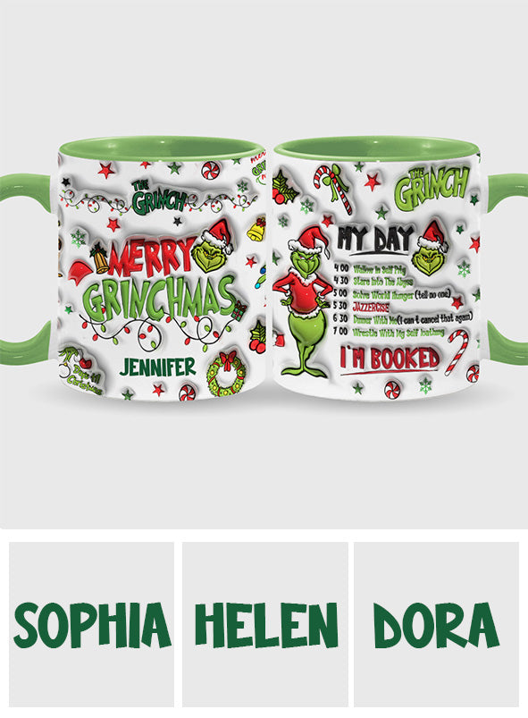 Personalized Grinch Christmas Accent Mug Custom Name Gift