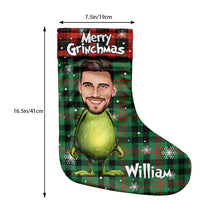 Load image into Gallery viewer, Personalized Merry Grinchmas Christmas Stockings with Custom Names
