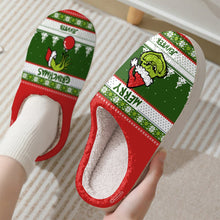 Load image into Gallery viewer, Personalized Merry Grinchmas Slippers Gift for Christmas
