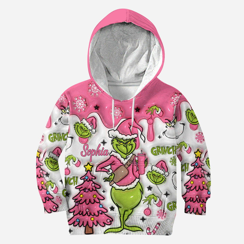 Personalized Pink Snowflakes Hoodie & Leggings Custom Name Gift for Her