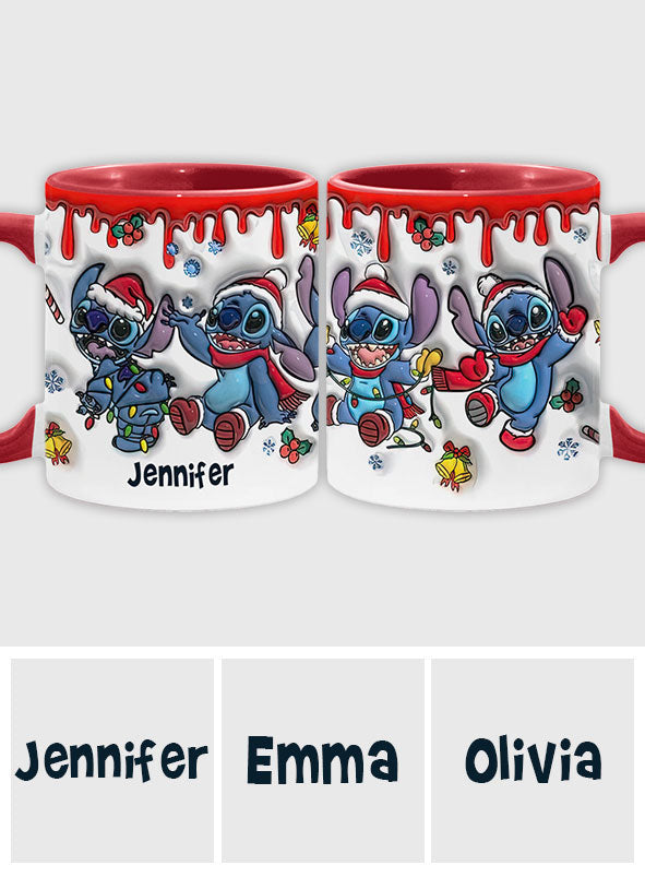 Personalized Christmas Accent Mug with Ohana Design for Mom