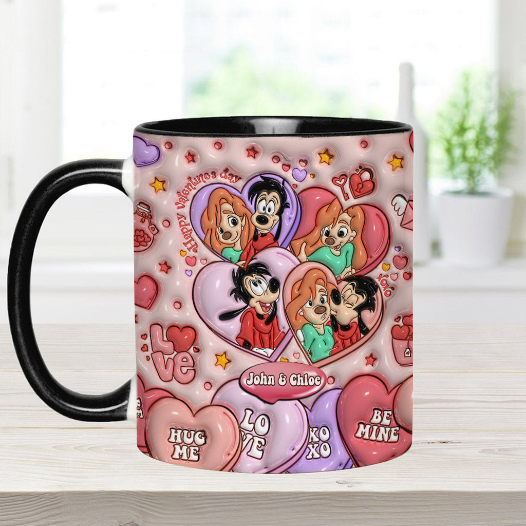 Personalized Valentine’s Day Accent Mug Custom Name Gift for Couple