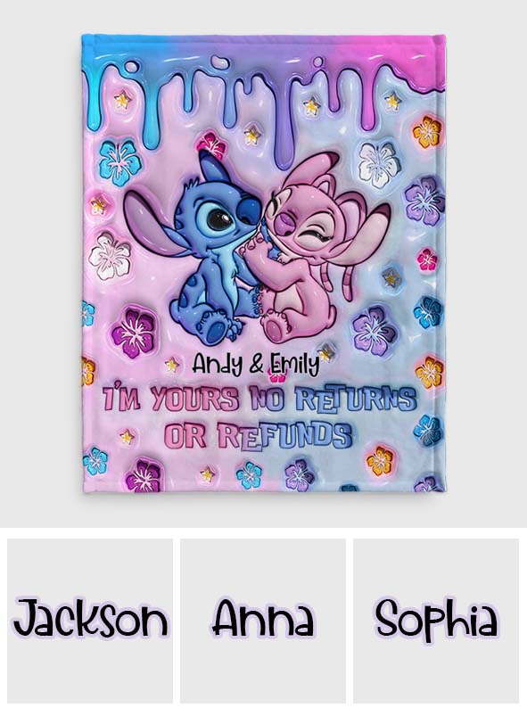 Personalized Ohana Blanket Custom Name Gift for Couples