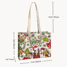 Load image into Gallery viewer, Customized Grinch Pattern Leather Handbag for Women - Unique Gift
