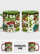 Load image into Gallery viewer, Personalized Grinch Mode Accent Mug Custom Name Gift for Christmas
