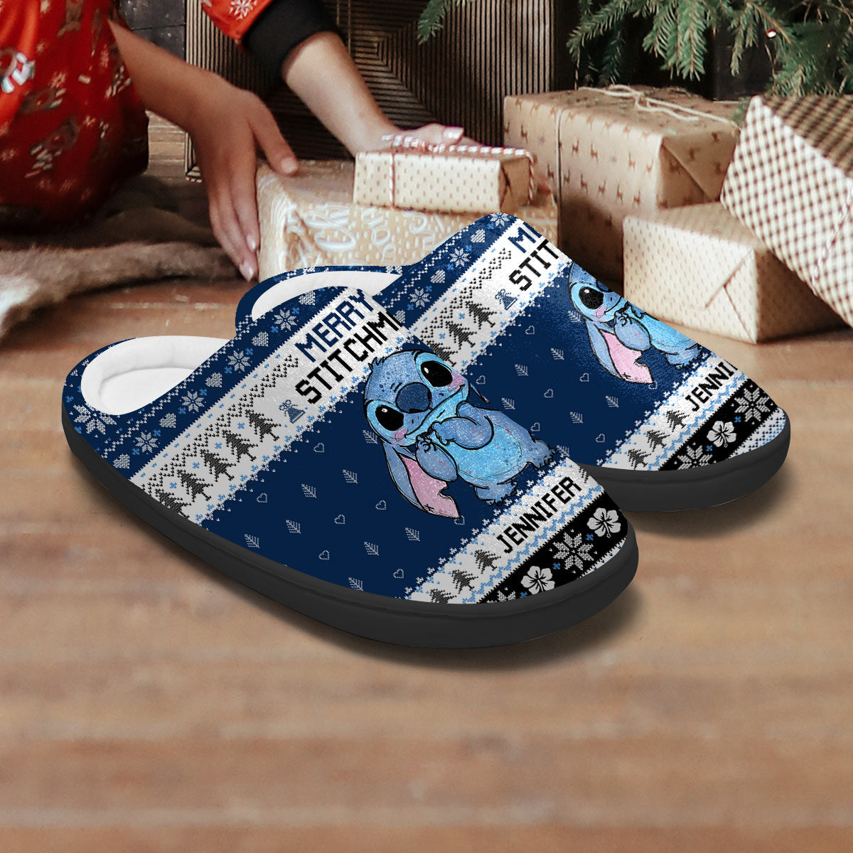 Personalized Ohana Slippers with Custom Name for Christmas Gift
