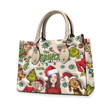 Load image into Gallery viewer, Customized Grinch Pattern Leather Handbag for Women - Unique Gift
