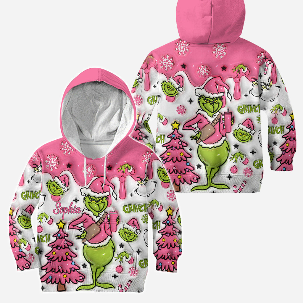 Personalized Pink Snowflakes Hoodie & Leggings Custom Name Gift for Her