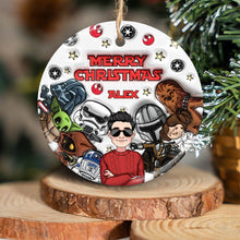 Load image into Gallery viewer, Personalized Ceramic Circle Ornament Merry Sithmas Gift for Kids
