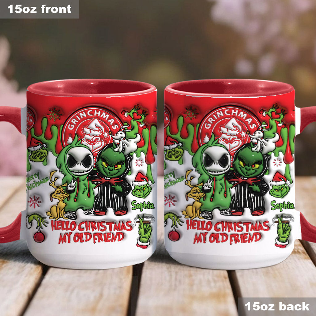 Personalized Grinch Accent Mug Custom Name Christmas Gift
