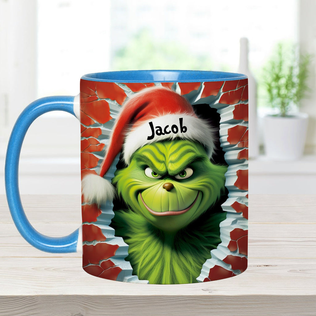 Personalized Grinch Accent Mug Custom Name Birthday Gift