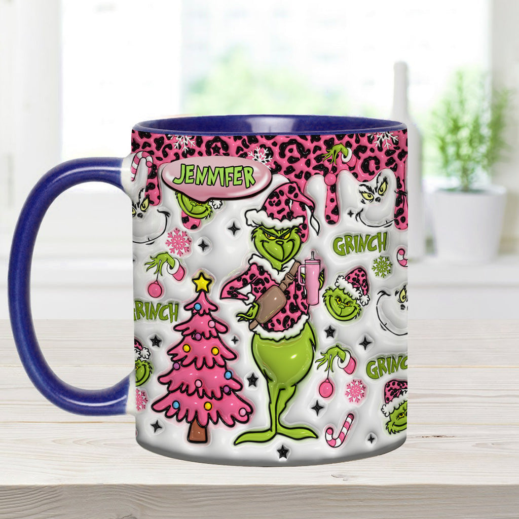 Personalized Grinch Accent Mug Custom Name Christmas Gift