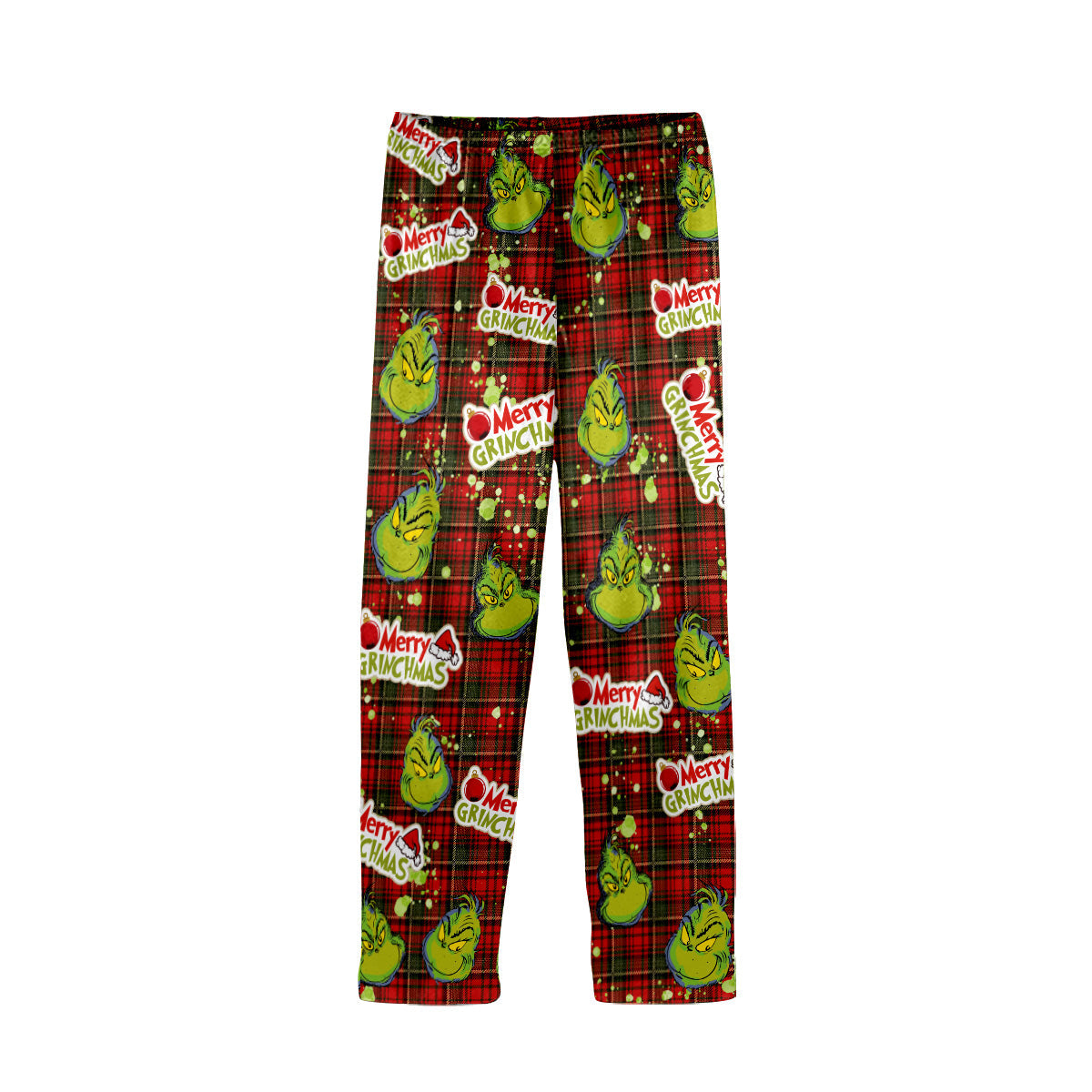 Personalized Merry Grinchmas Button Down Pajamas for Couples