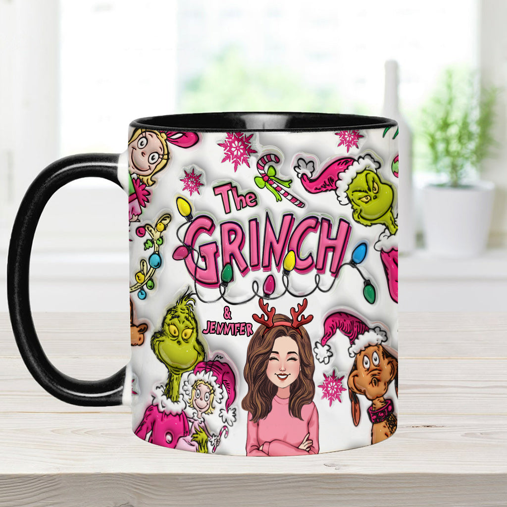 Personalized Grinch Accent Mug Custom Name Christmas Gift