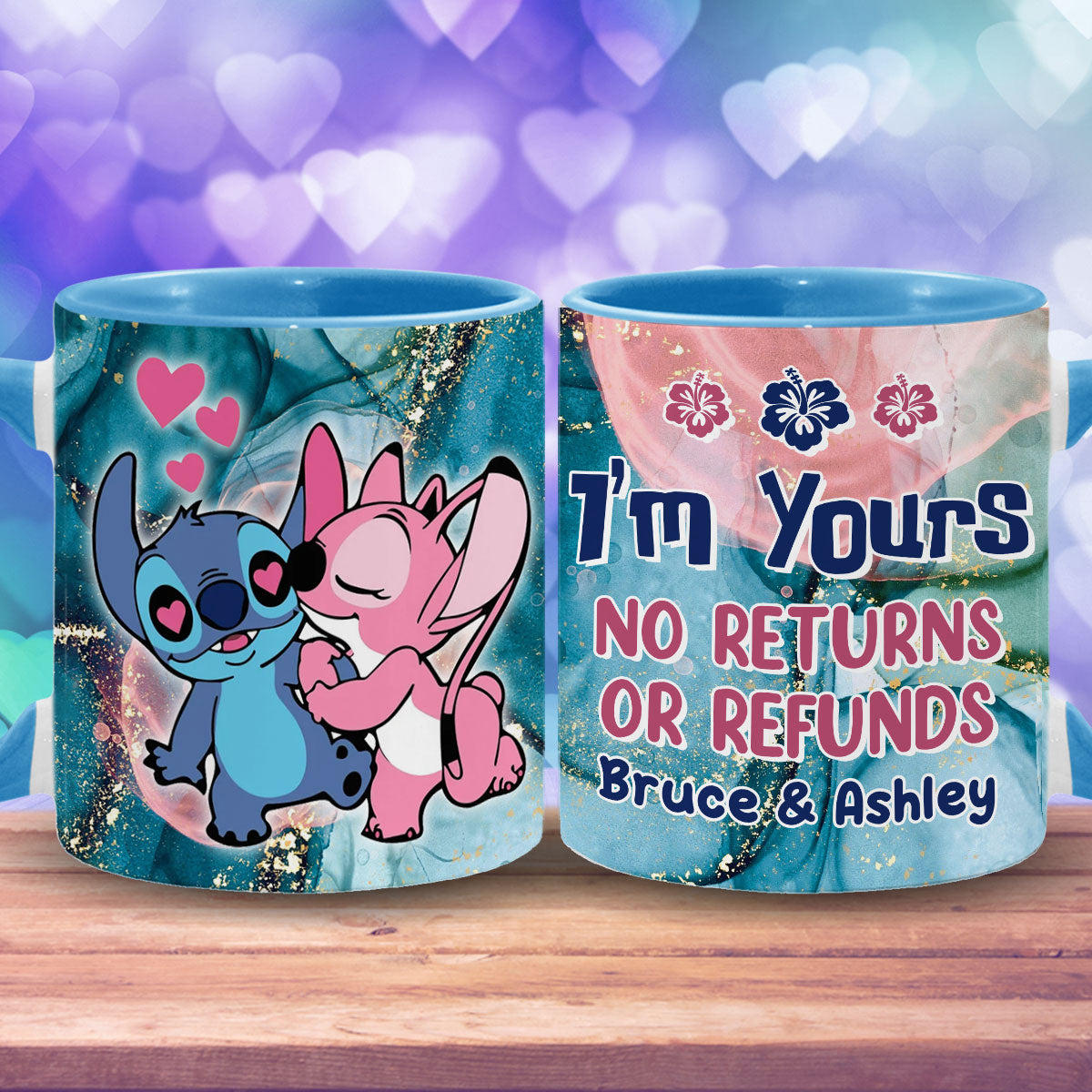 Personalized Ohana Accent Mug Custom Name Gift for Couples