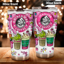 Load image into Gallery viewer, Personalized Grinchmas Tumbler with Custom Name for Christmas Gift

