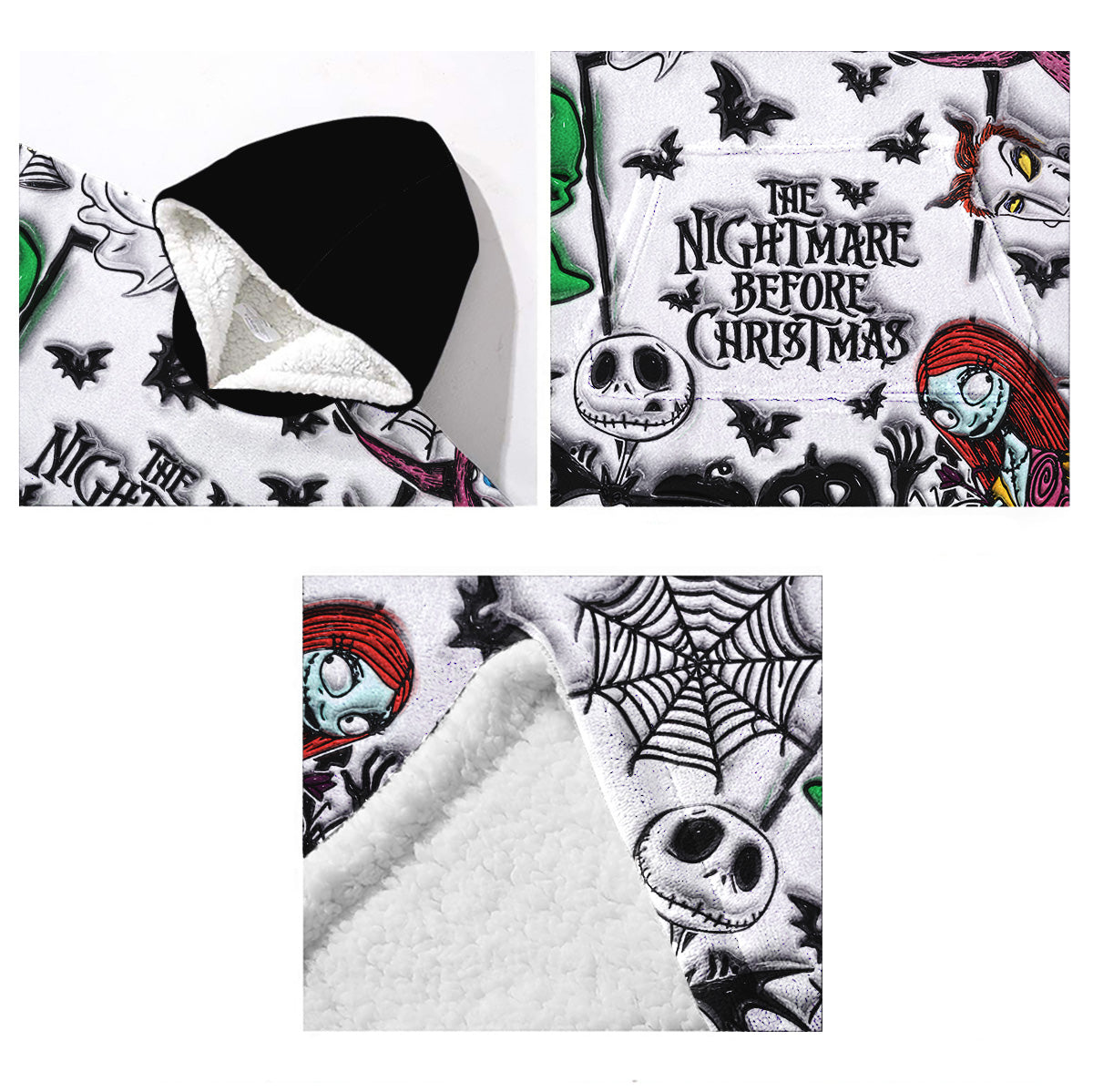 Personalized Nightmare Blanket Hoodie Custom Name Gift for Halloween