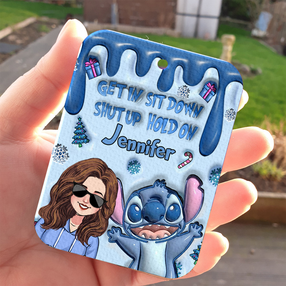 Personalized Ohana Rectangle Air Freshener Custom Name Gift