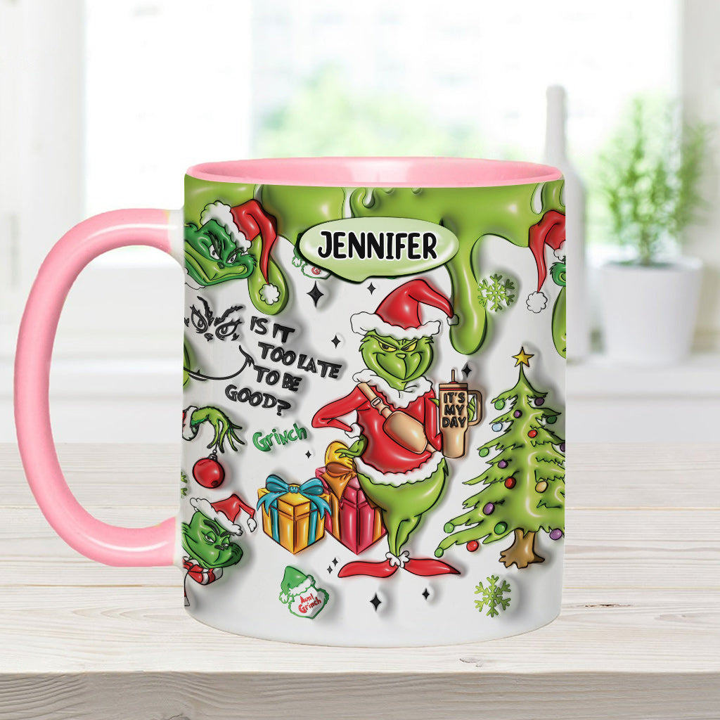 Personalized Grinch Accent Mug Custom Name Christmas Gift