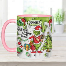 Load image into Gallery viewer, Personalized Grinch Accent Mug Custom Name Christmas Gift
