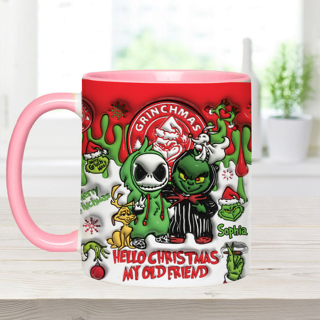 Personalized Grinch Accent Mug Custom Name Christmas Gift