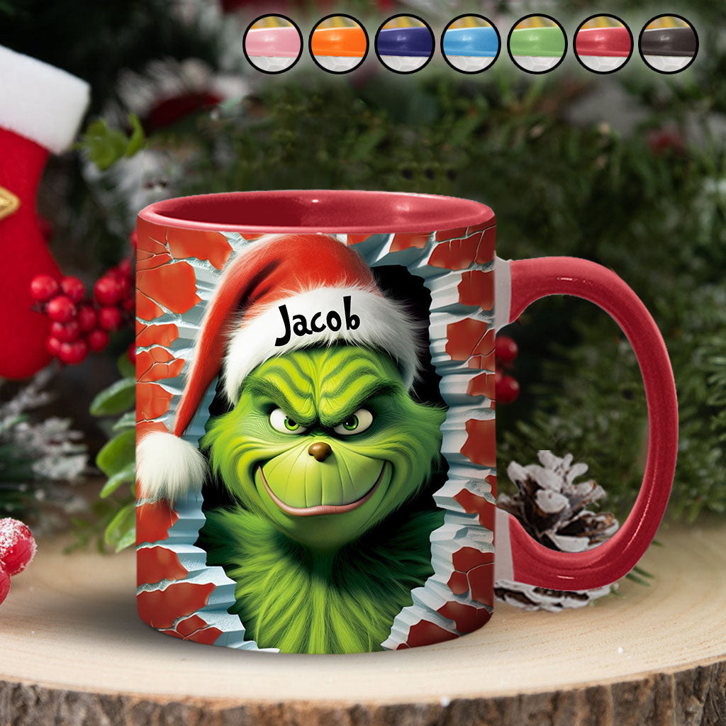 Personalized Grinch Accent Mug Custom Name Birthday Gift
