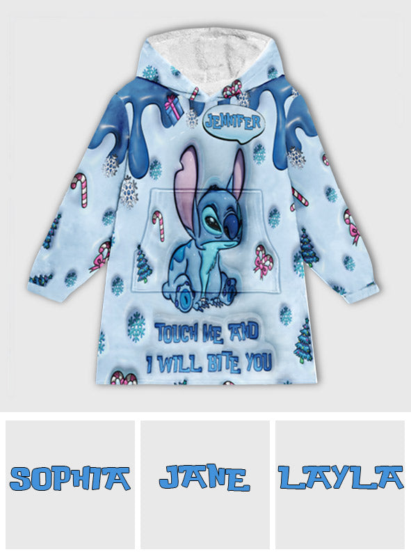 Personalized Ohana Blanket Hoodie Custom Name for Winter Gift