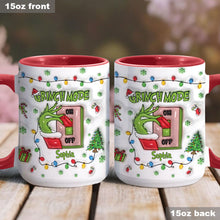 Load image into Gallery viewer, Personalized Grinch Mode Accent Mug Custom Name Holiday Gift
