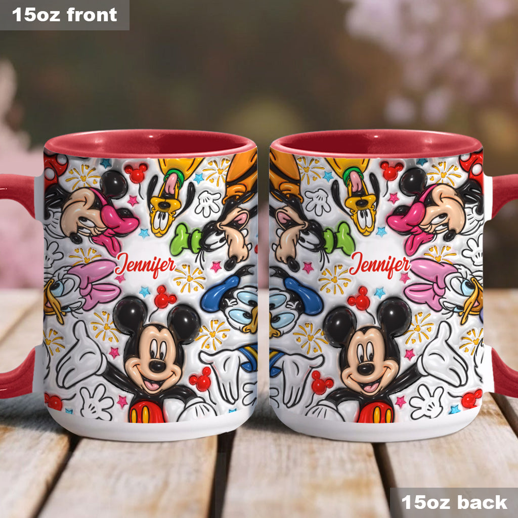 Personalized Mickey Mouse Accent Mug Custom Name Holiday Gift