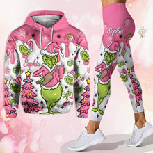 Load image into Gallery viewer, Personalized Pink Snowflakes Hoodie &amp; Leggings Custom Name Gift for Her
