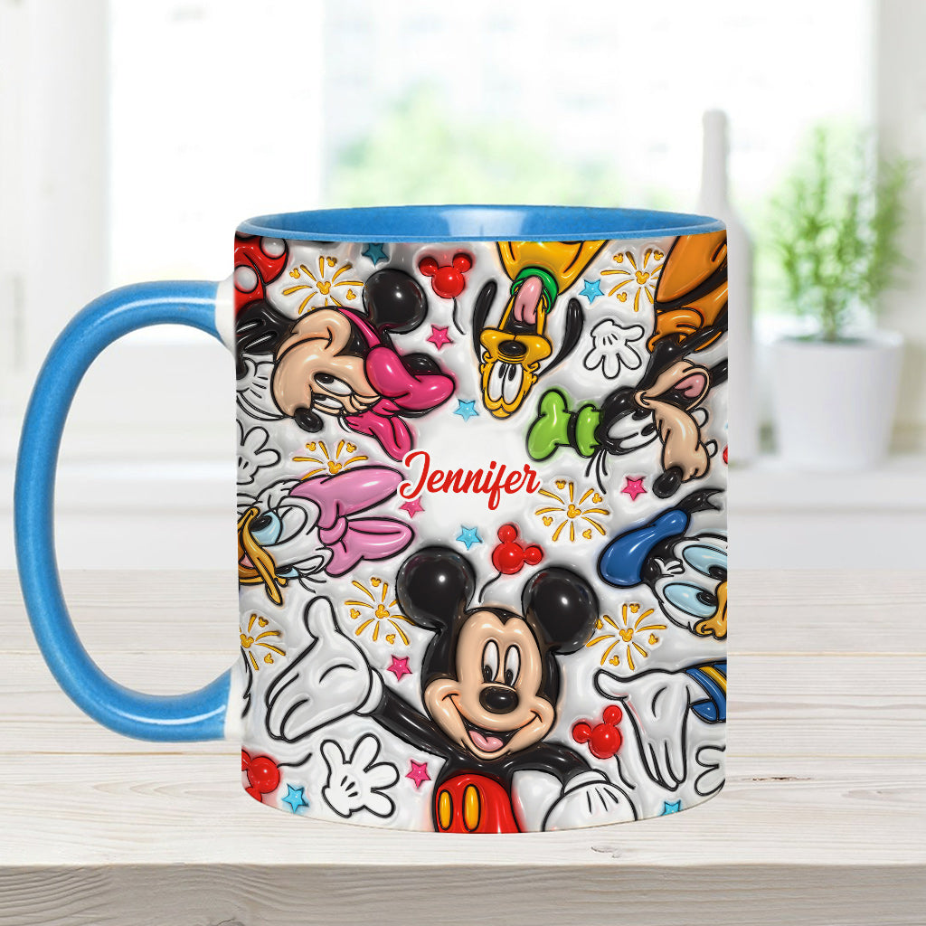Personalized Mickey Mouse Accent Mug Custom Name Holiday Gift