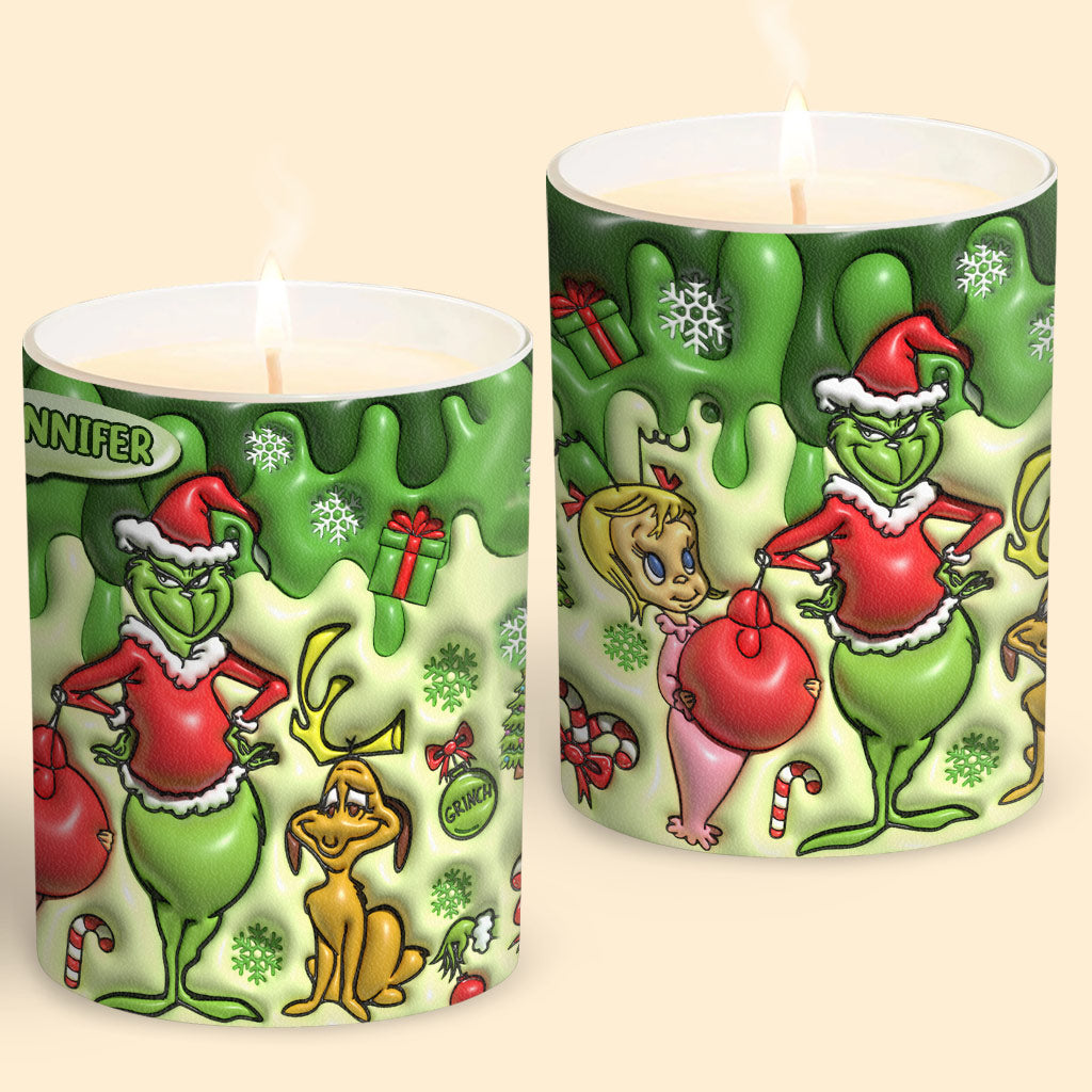 Personalized Christmas Candle with Wooden Lid for Home Decor
