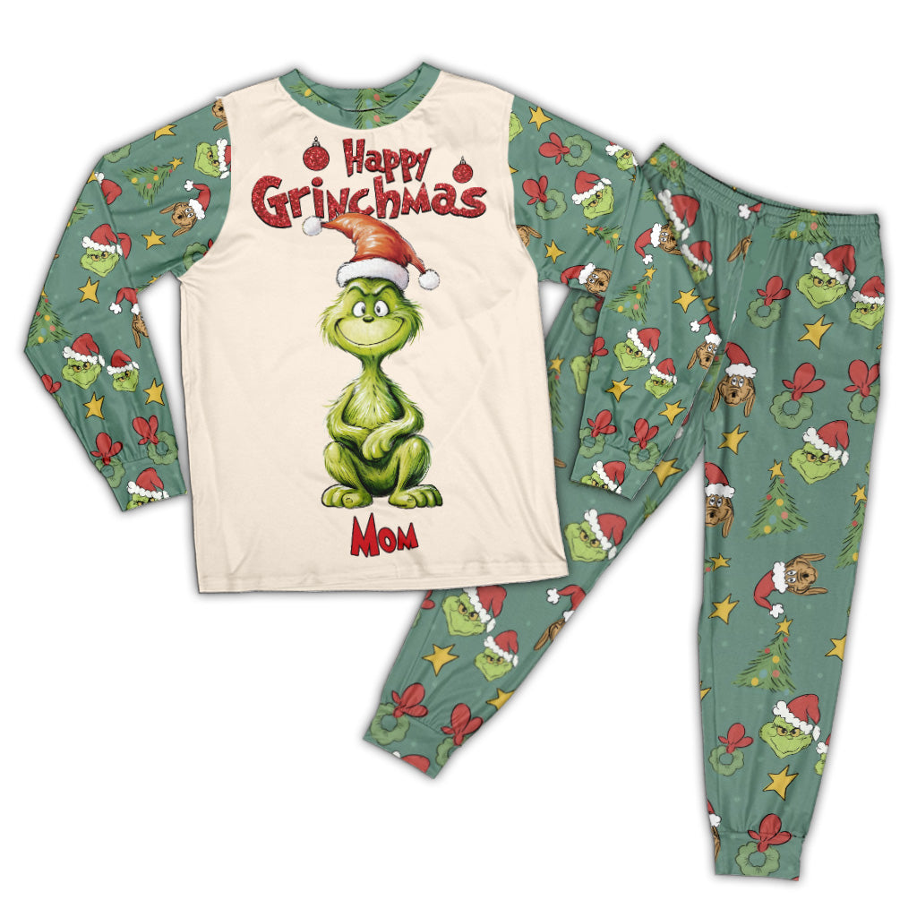 Personalized Grinch Christmas Pajama Set for Family | Custom Names