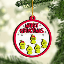Load image into Gallery viewer, Personalized Merry Grinchmas Layered Wood Ornament Gift for Family
