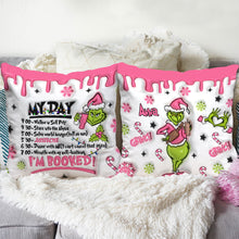Load image into Gallery viewer, Personalized Grinch Christmas Throw Pillow with Custom Name
