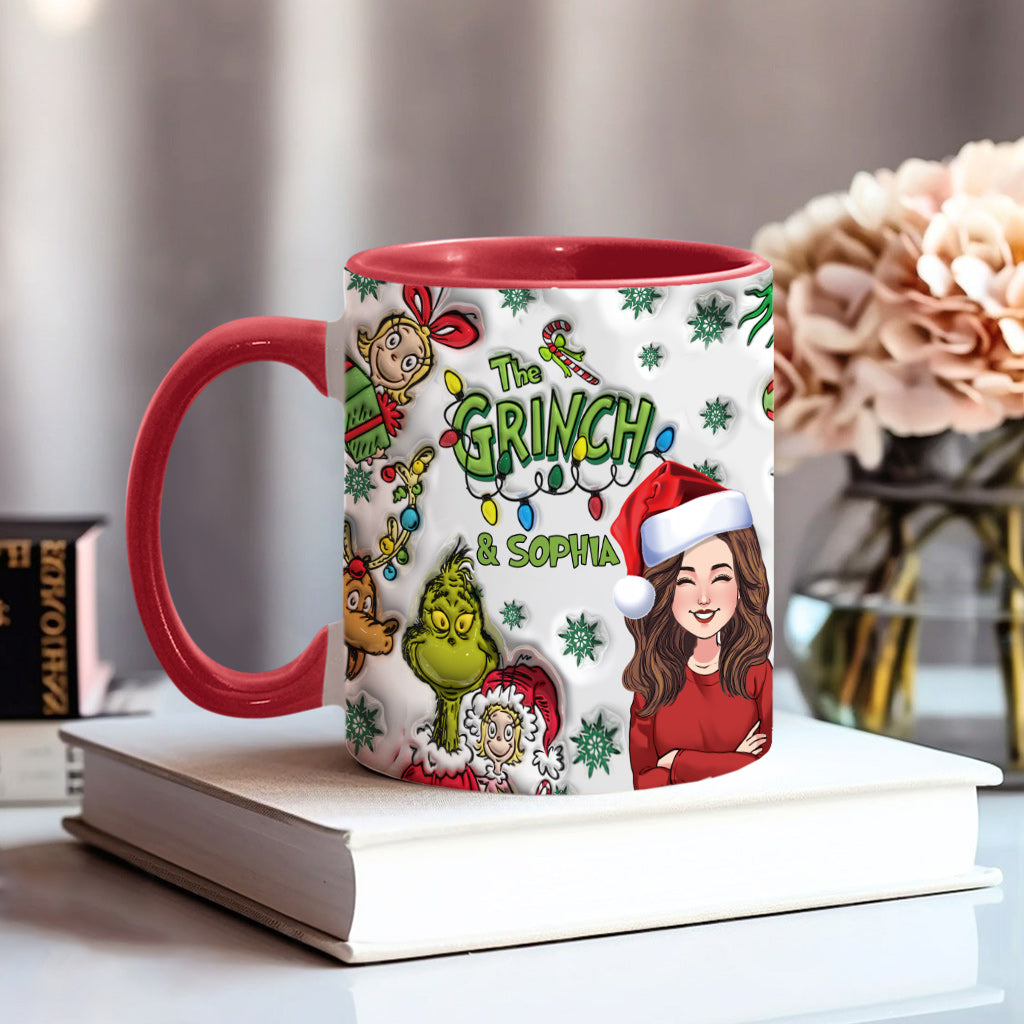 Personalized Accent Mug Custom Name Grinch Design Gift for Christmas