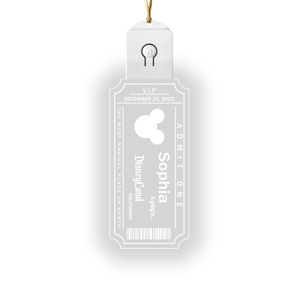 Personalized LED Acrylic Christmas Ornament with Mouse Design