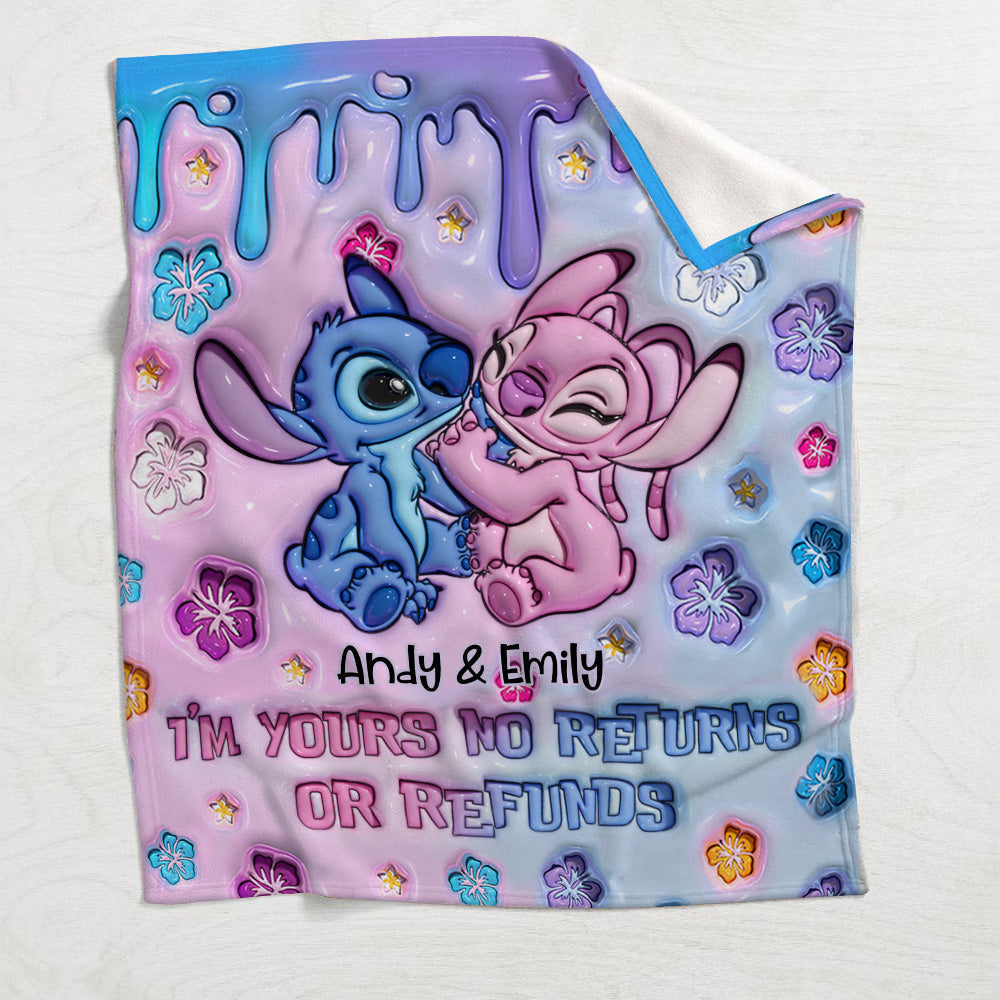 Personalized Ohana Blanket Custom Name Gift for Couples