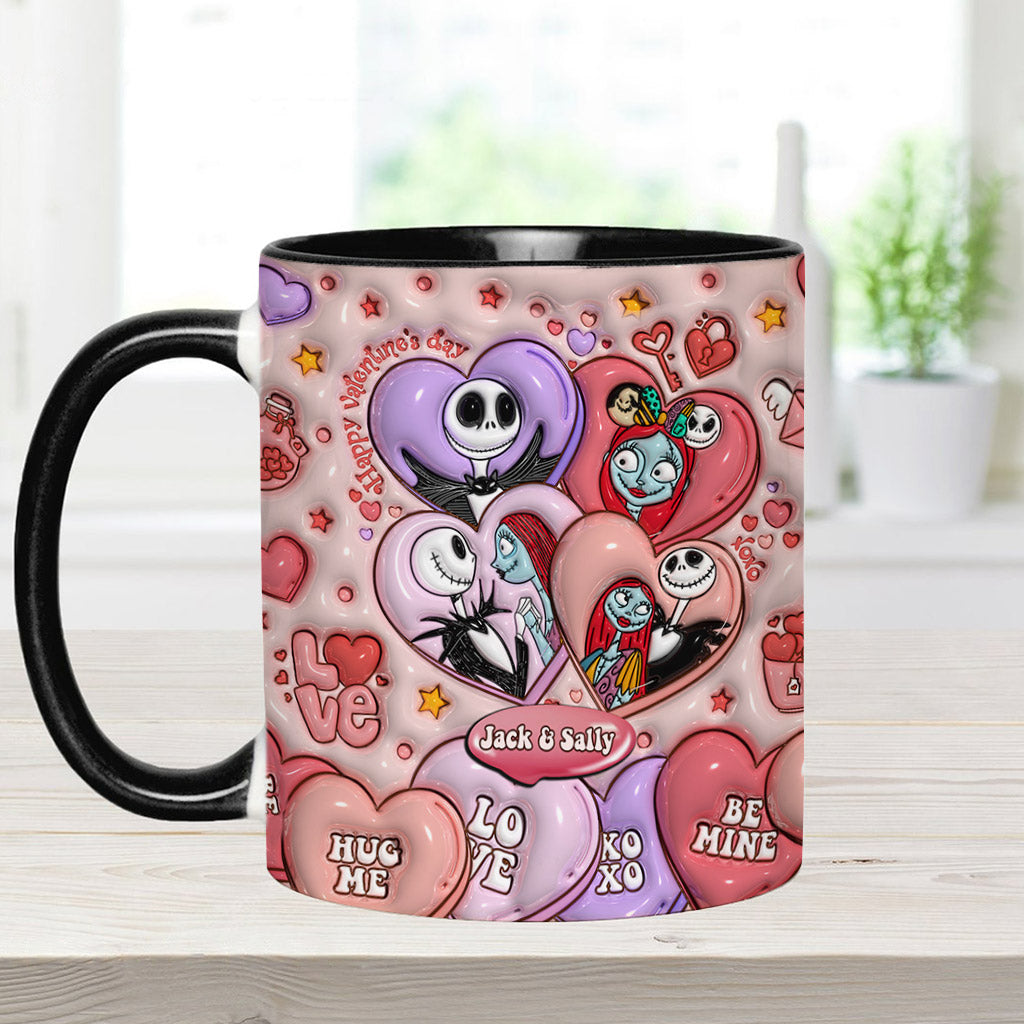 Personalized Valentine's Day Accent Mug Custom Name Gift for Couples